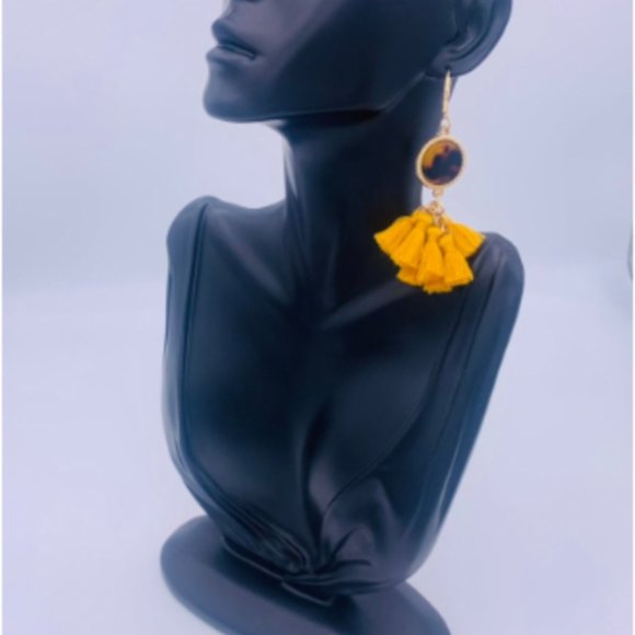 INC tortoise multi-tassel drop earrings - Picture 2 of 7